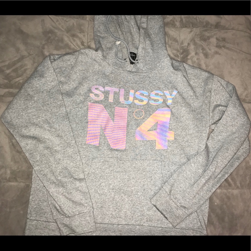 100% Womens Stussy Oill Spill Color Hoodie.EUC